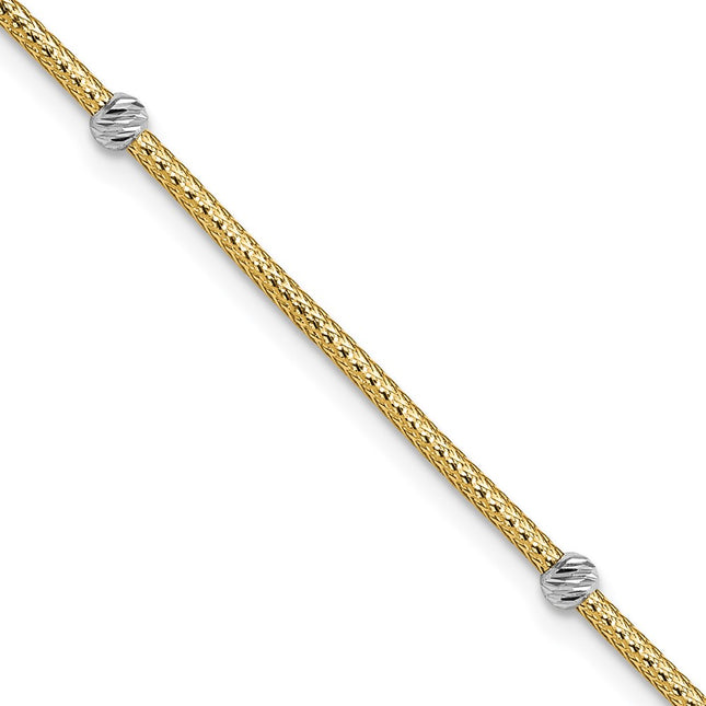 14k Yellow & Rhodium Bracelets Style SF2825 - Classique Jewelry Inc.
