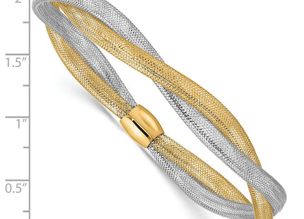 14k Yellow & Rhodium Bracelets Style SF2827 - Classique Jewelry Inc.
