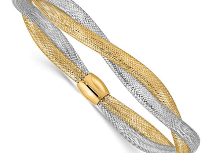 14k Yellow & Rhodium Bracelets Style SF2827 - Classique Jewelry Inc.