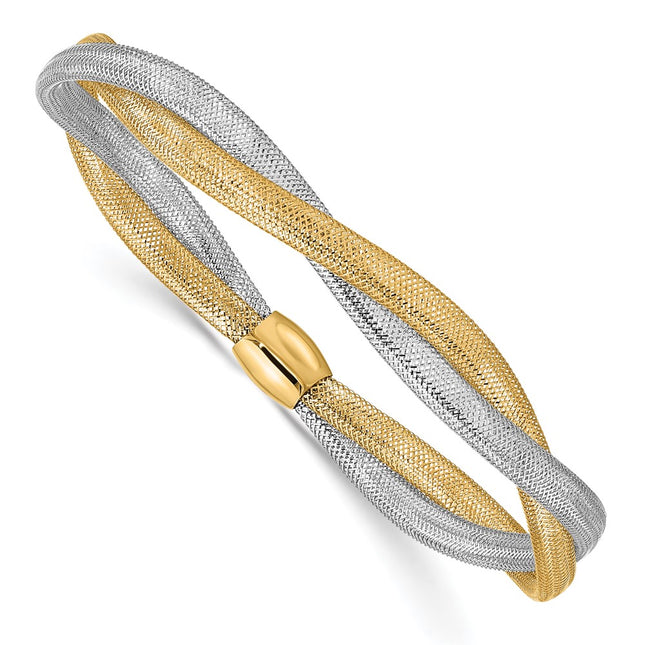 14k Yellow & Rhodium Bracelets Style SF2827 - Classique Jewelry Inc.
