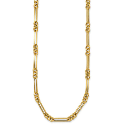 14K Polished Fancy Figaro Link, 7.5 x 5.2mm