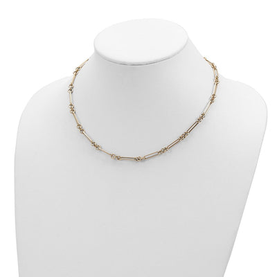 14K Polished Fancy Figaro Link, 7.5 x 5.2mm