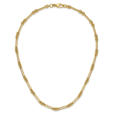 14K Polished Fancy Figaro Link, 7.5 x 5.2mm