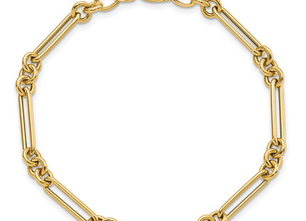 14K Polished Fancy Figaro Link, 7.5 x 5.2mm