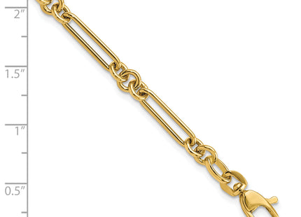 14K Polished Fancy Figaro Link, 7.5 x 5.2mm