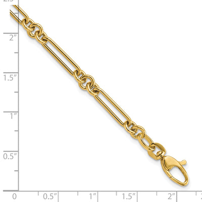14K Polished Fancy Figaro Link, 7.5 x 5.2mm