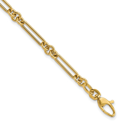 14K Polished Fancy Figaro Link, 7.5 x 5.2mm