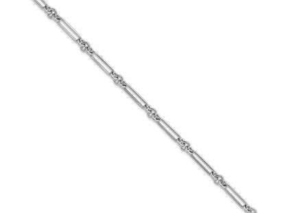 14k White Gold Polished Fancy Figaro Link