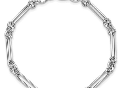 14k White Gold Polished Fancy Figaro Link