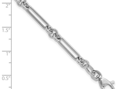 14k White Gold Polished Fancy Figaro Link