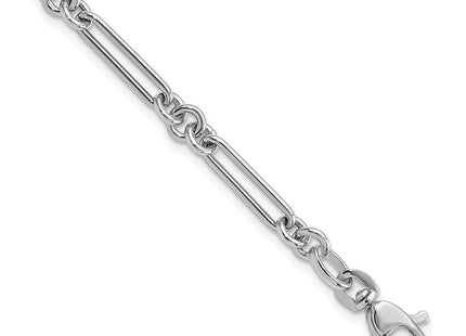 14k White Gold Polished Fancy Figaro Link