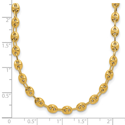 14K Polished Fancy Link Necklace, 18 x 4.5mm