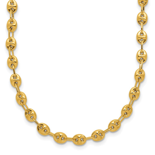 14K Polished Fancy Link Necklace, 18 x 4.5mm