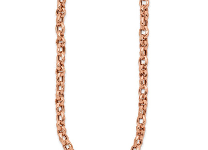 14K Rose Gold Polished Fancy Faceted Link Necklace (Style SF2855-18)