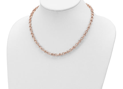 14K Rose Gold Polished Fancy Faceted Link Necklace (Style SF2855-18)