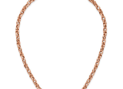 14K Rose Gold Polished Fancy Faceted Link Necklace (Style SF2855-18)
