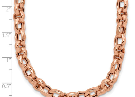 14K Rose Gold Polished Fancy Faceted Link Necklace (Style SF2855-18)