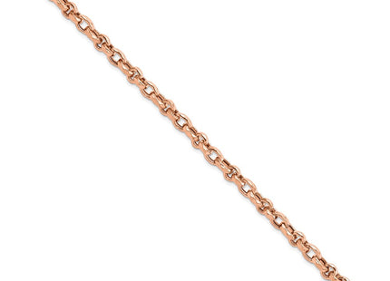 14K Rose Gold Polished Fancy Faceted Link 7. Necklace