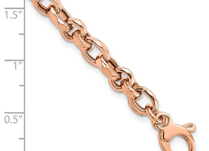 14K Rose Gold Polished Fancy Faceted Link 7. Necklace