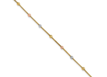 14k Tri-Color Chain Bracelets Style SF2860 - Classique Jewelry Inc.