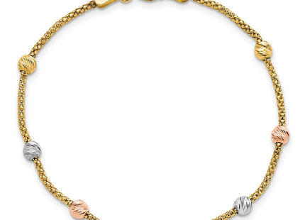 14k Tri-Color Chain Bracelets Style SF2860 - Classique Jewelry Inc.