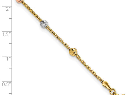 14k Tri-Color Chain Bracelets Style SF2860 - Classique Jewelry Inc.