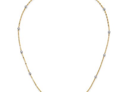 14K Two-tone Polished Bead Fancy Station Bracelet