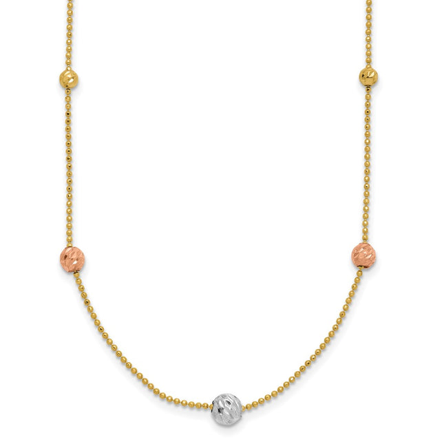 14k Tri-Color Chain Necklaces Style SF2863 - Classique Jewelry Inc.