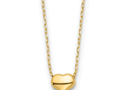 14k Polished Puffed Heart Pendant 16. Necklace, 16.5 x 6mm