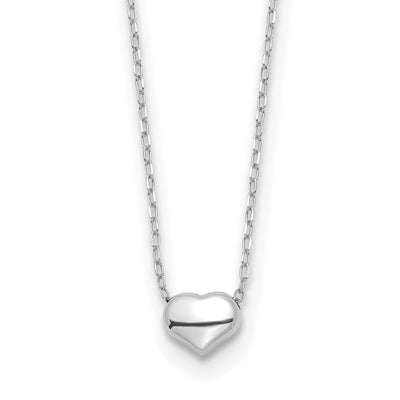 14K white gold heart necklace