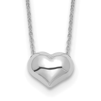 14K white gold heart necklace