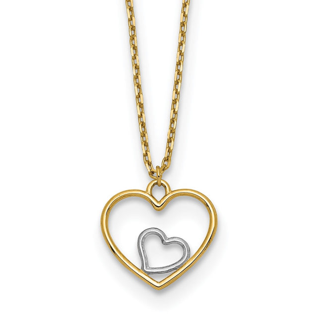 14k Yellow & Rhodium Pendants Style SF2882 - Classique Jewelry Inc.