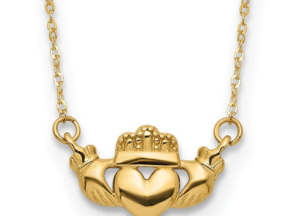 14K gold claddagh necklace
