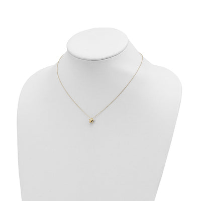 14K Polished Puffed Star Pendant Necklace
