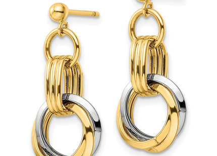 14k Two-tone Earrings Style SF2925E - Classique Jewelry Inc.