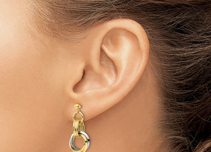 14k Two-tone Earrings Style SF2925E - Classique Jewelry Inc.
