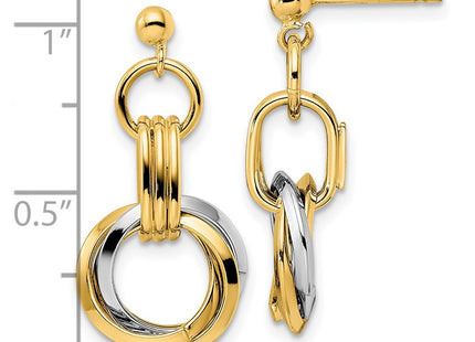14k Two-tone Earrings Style SF2925E - Classique Jewelry Inc.