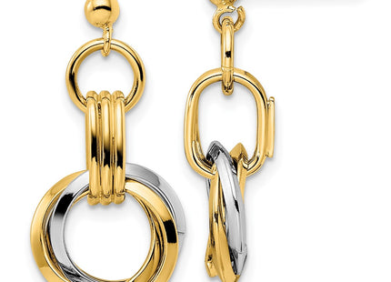 14k Two-tone Earrings Style SF2925E - Classique Jewelry Inc.