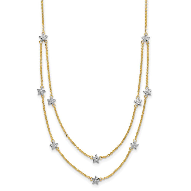 14k Two-tone Chain Necklaces Style SF2926 - Classique Jewelry Inc.