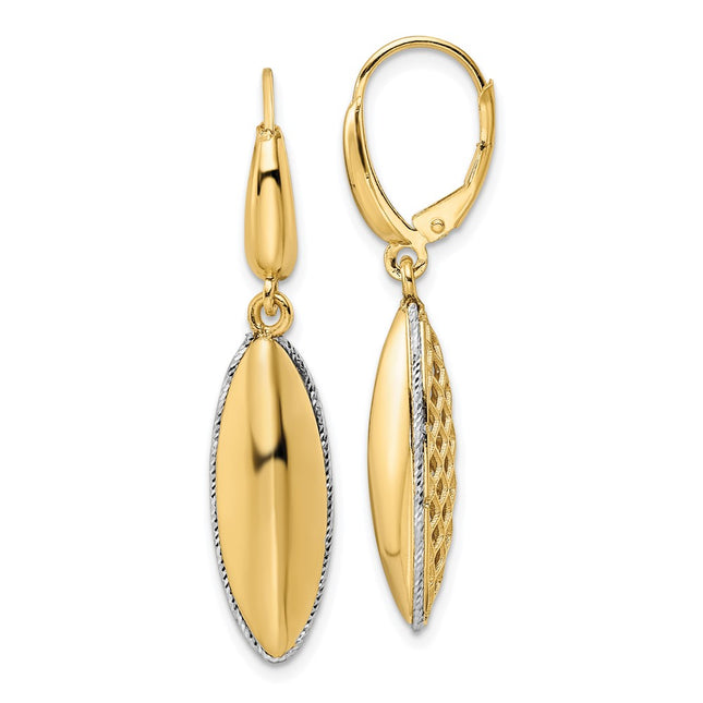 14k Two-tone Earrings Style SF2938E - Classique Jewelry Inc.