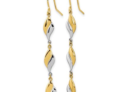 14k Two-tone Earrings Style SF2939E - Classique Jewelry Inc.