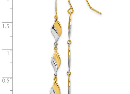 14k Two-tone Earrings Style SF2939E - Classique Jewelry Inc.