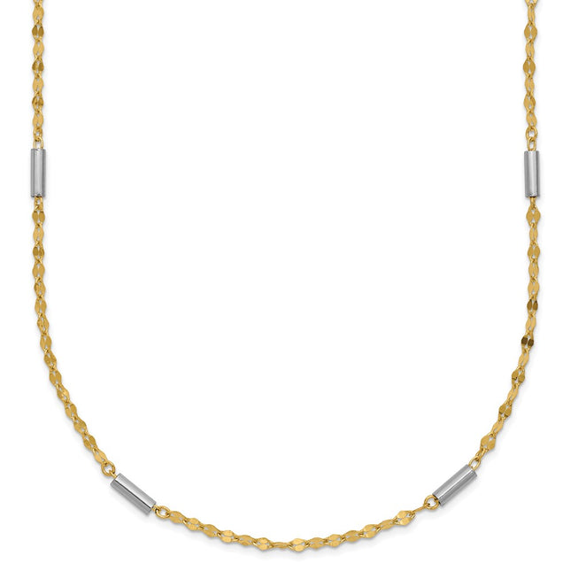 14k Two-tone Chain Necklaces Style SF2953 - Classique Jewelry Inc.