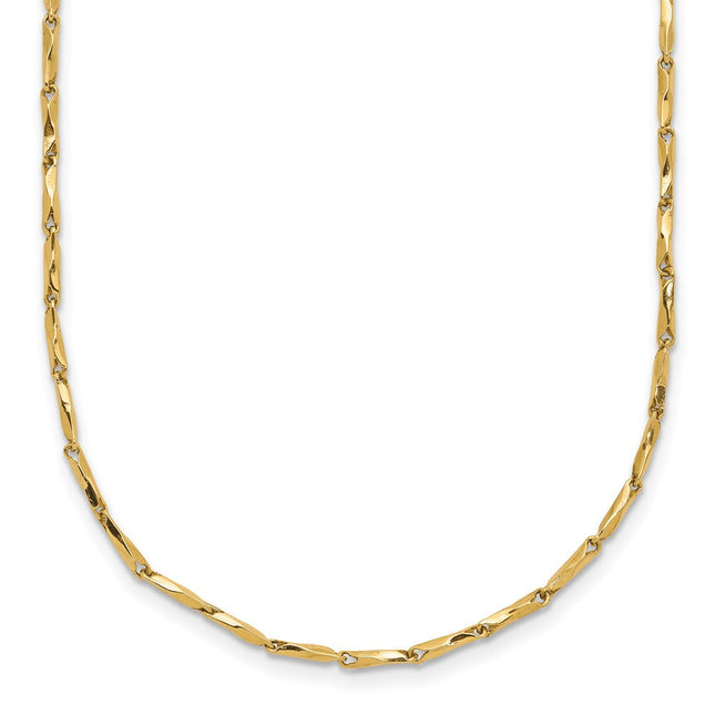 14K Polished Fancy Link Necklace, 17 x 1.14mm
