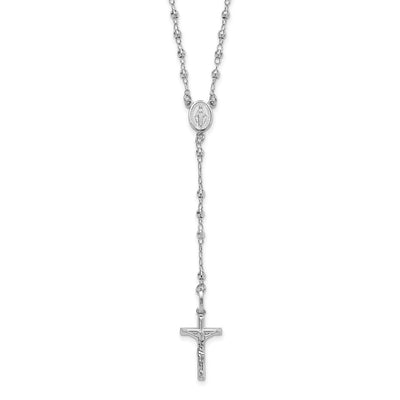 14K white gold miraculous medal necklace