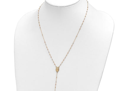 14K gold miraculous medal necklace, further view