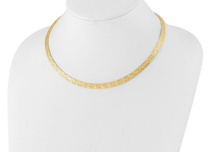 14k Flat Fancy Diamond-cut Reversible to High Polished 17. Omega Necklace (Style SF2966-17.25)