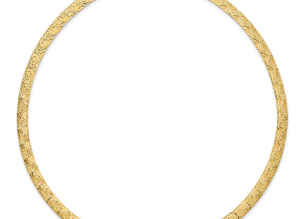 14k Flat Fancy Diamond-cut Reversible to High Polished 17. Omega Necklace (Style SF2966-17.25)