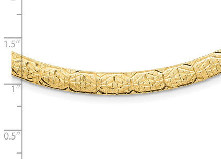 14k Flat Fancy Diamond-cut Reversible to High Polished 17. Omega Necklace (Style SF2966-17.25)