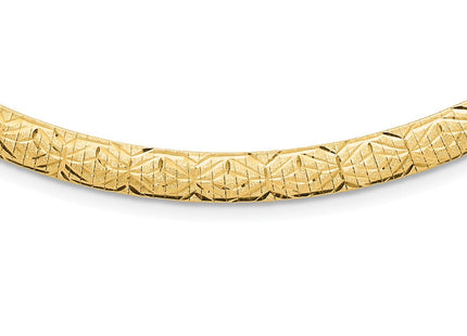 14k Flat Fancy Diamond-cut Reversible to High Polished 17. Omega Necklace (Style SF2966-17.25)